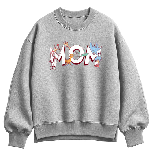 Dr. Seuss - Mom Seuss Characters - Women's Oversized Fleece Crew Sweatshirt