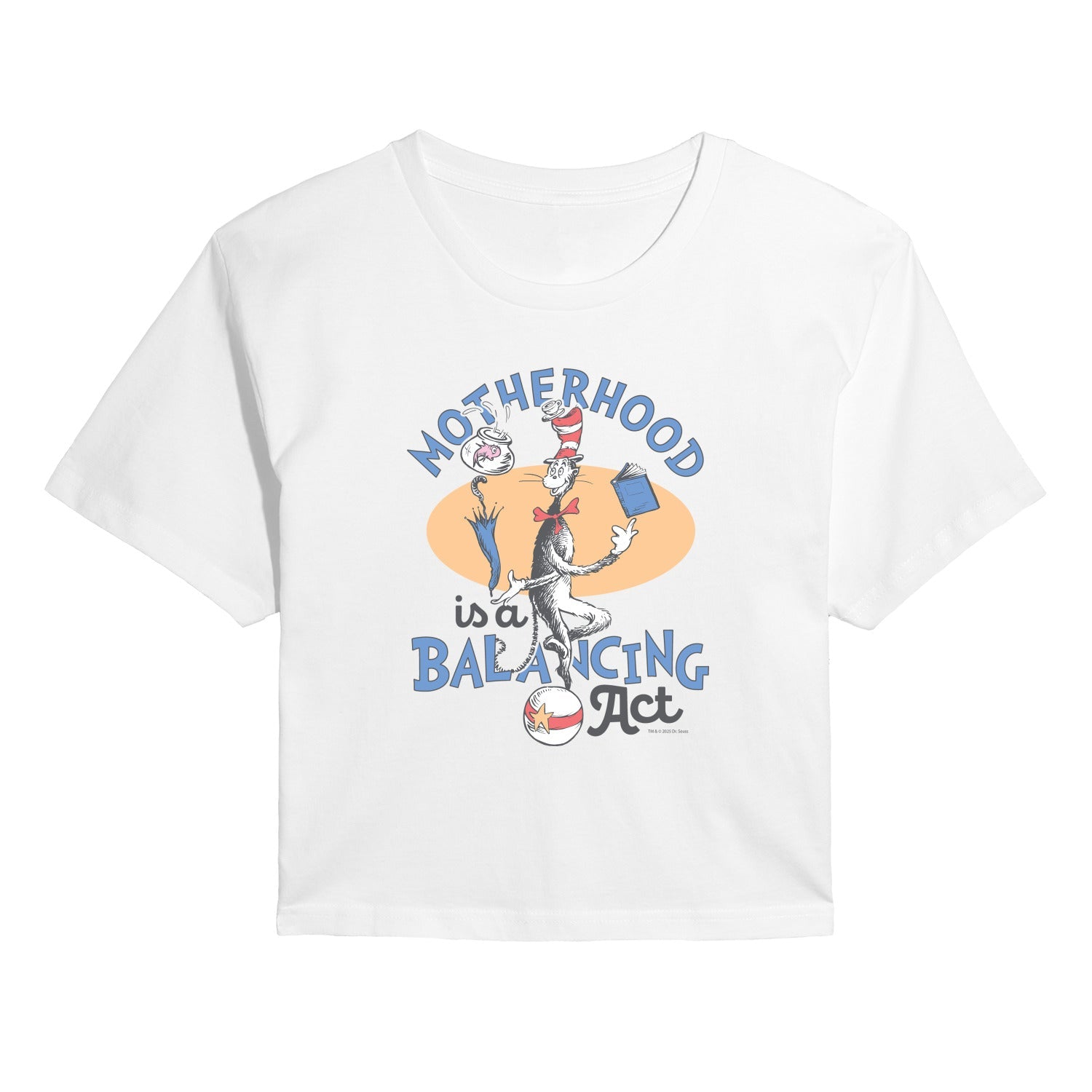 Dr. Seuss - Motherhood is a Balancing Act - Women's Cropped Short Sleeve Graphic T-Shirt