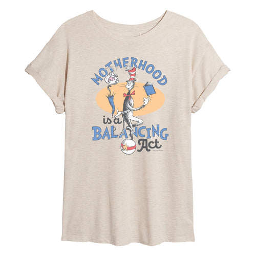 Dr. Seuss - Motherhood is a Balancing Act - Women's Oversized Graphic T-Shirt