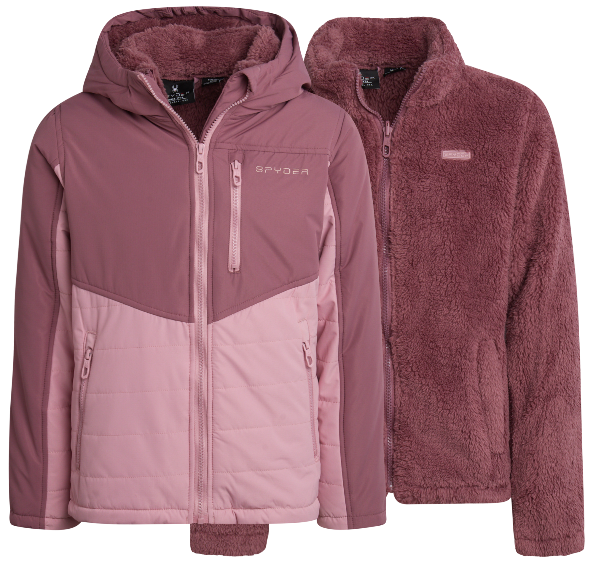 Spyder Girls' 3-in-1 Jacket - Mauve