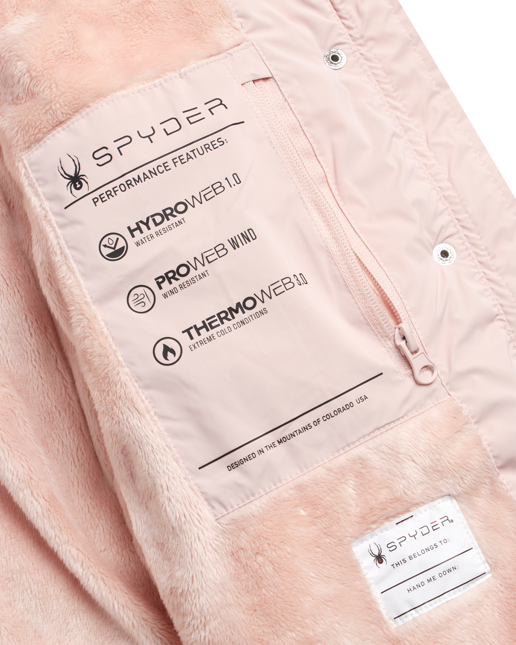 Spyder Girls' Puffer Jacket - Powder Pink