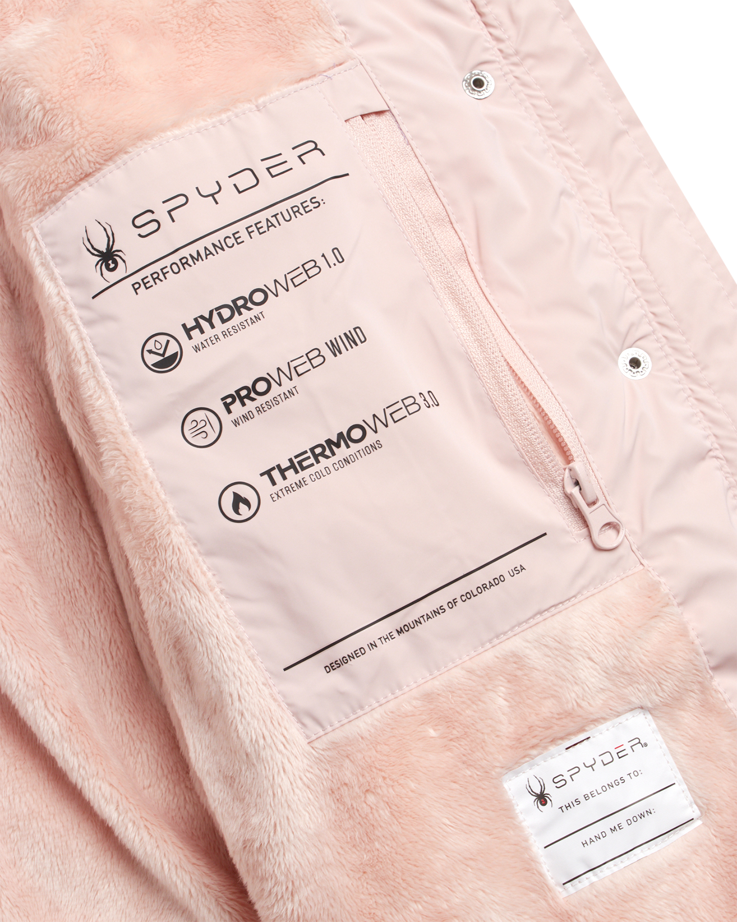 Spyder Girls' Puffer Jacket - Powder Pink