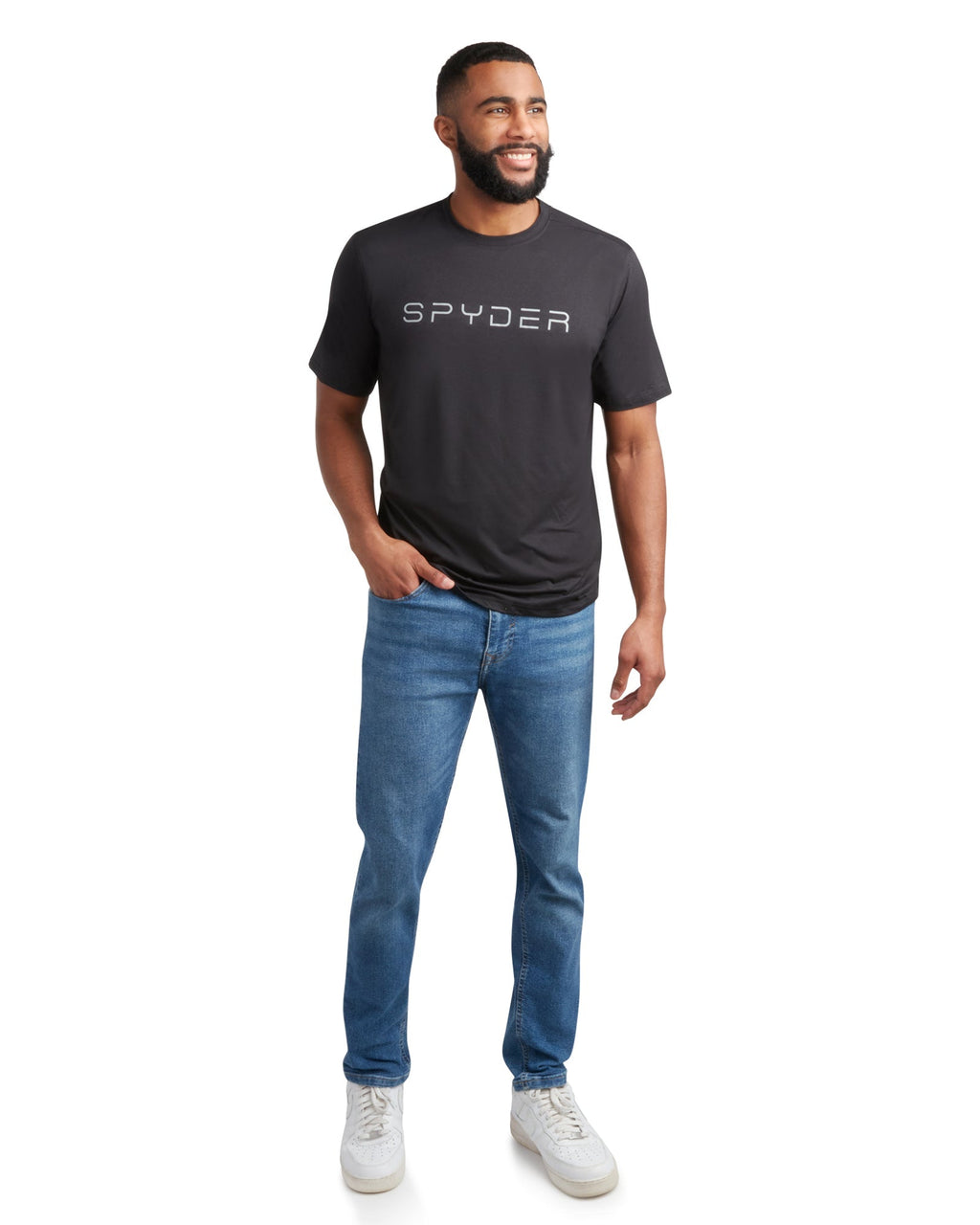 Spyder Men's Short Sleeve Wordmark - Heather Black