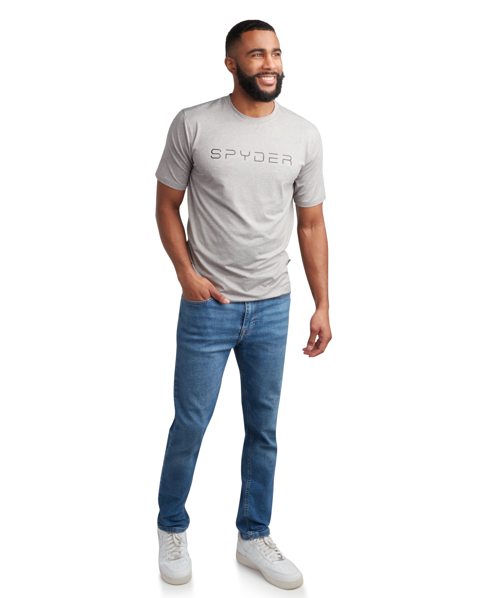 Spyder Men's Short Sleeve Wordmark - Heather Grey