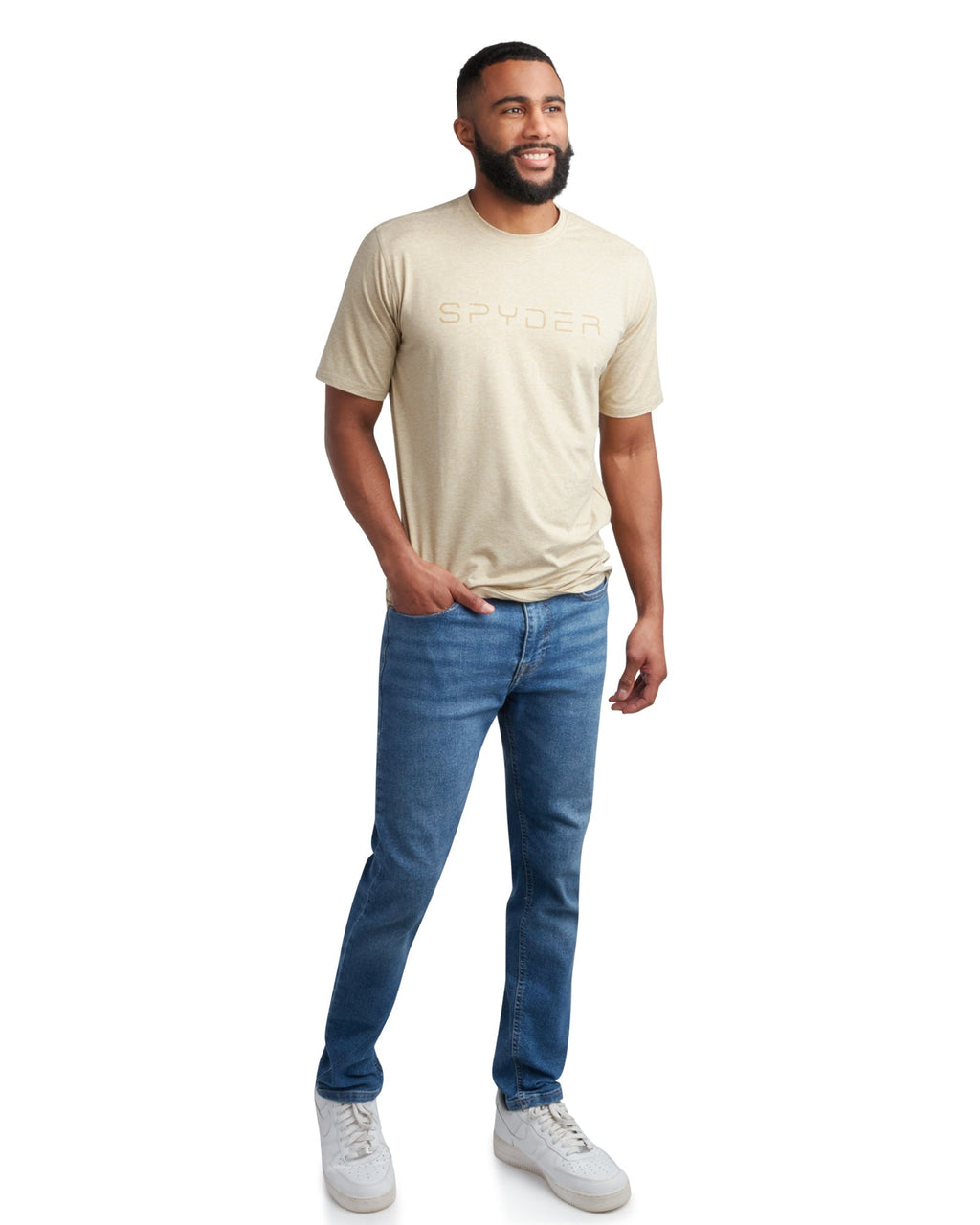 Spyder Men's Short Sleeve Wordmark Tee - Stone