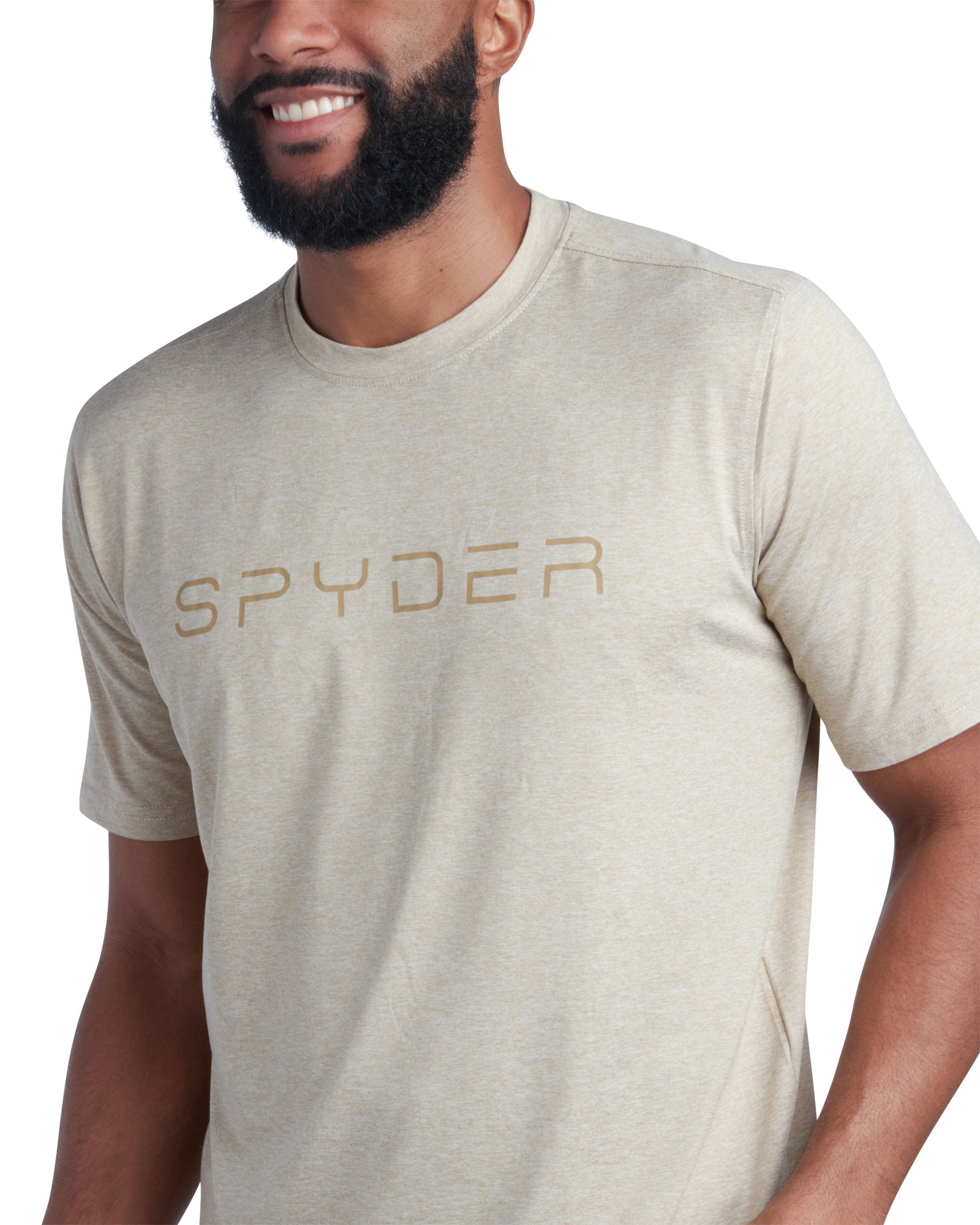 Spyder Men's Short Sleeve Wordmark Tee - Stone
