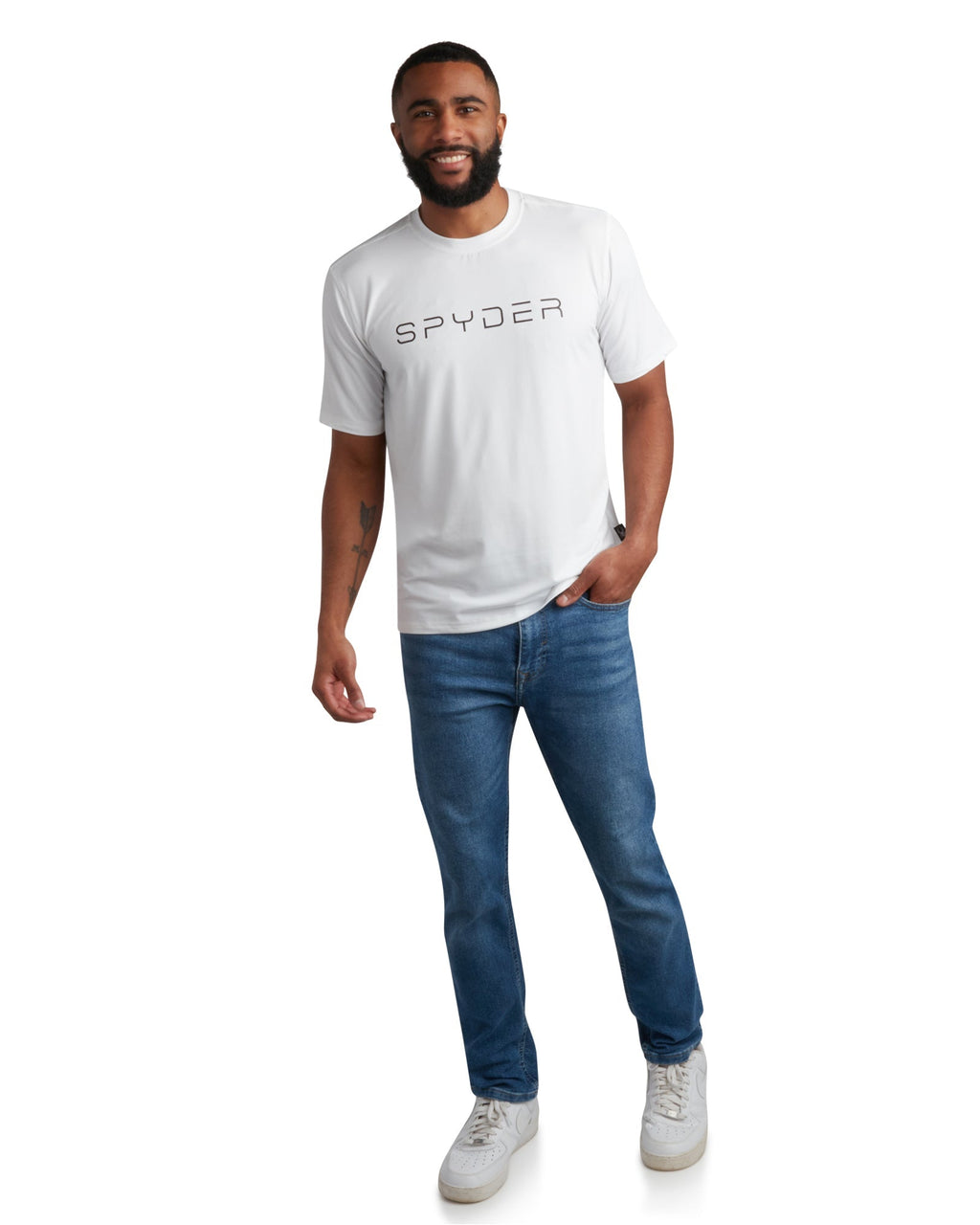 Spyder Men's Short Sleeve Wordmark - White