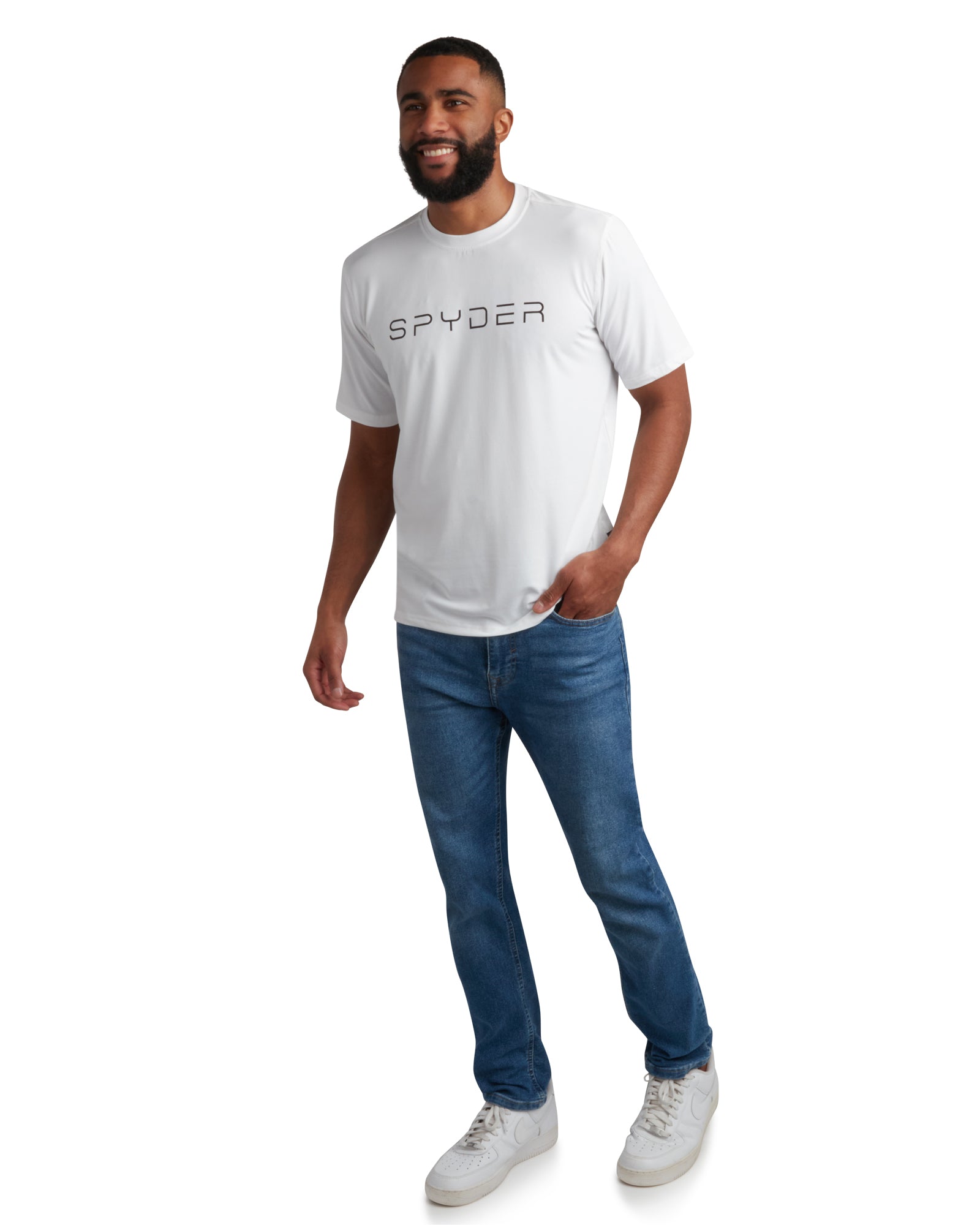 Spyder Men's Short Sleeve Wordmark - White