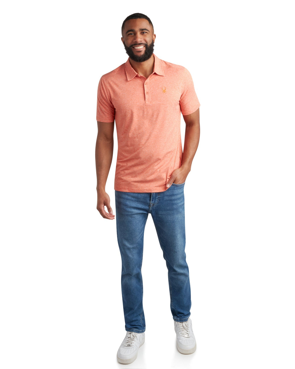 Spyder Men's Short Sleeve Jersey Polo - Burnt Orange