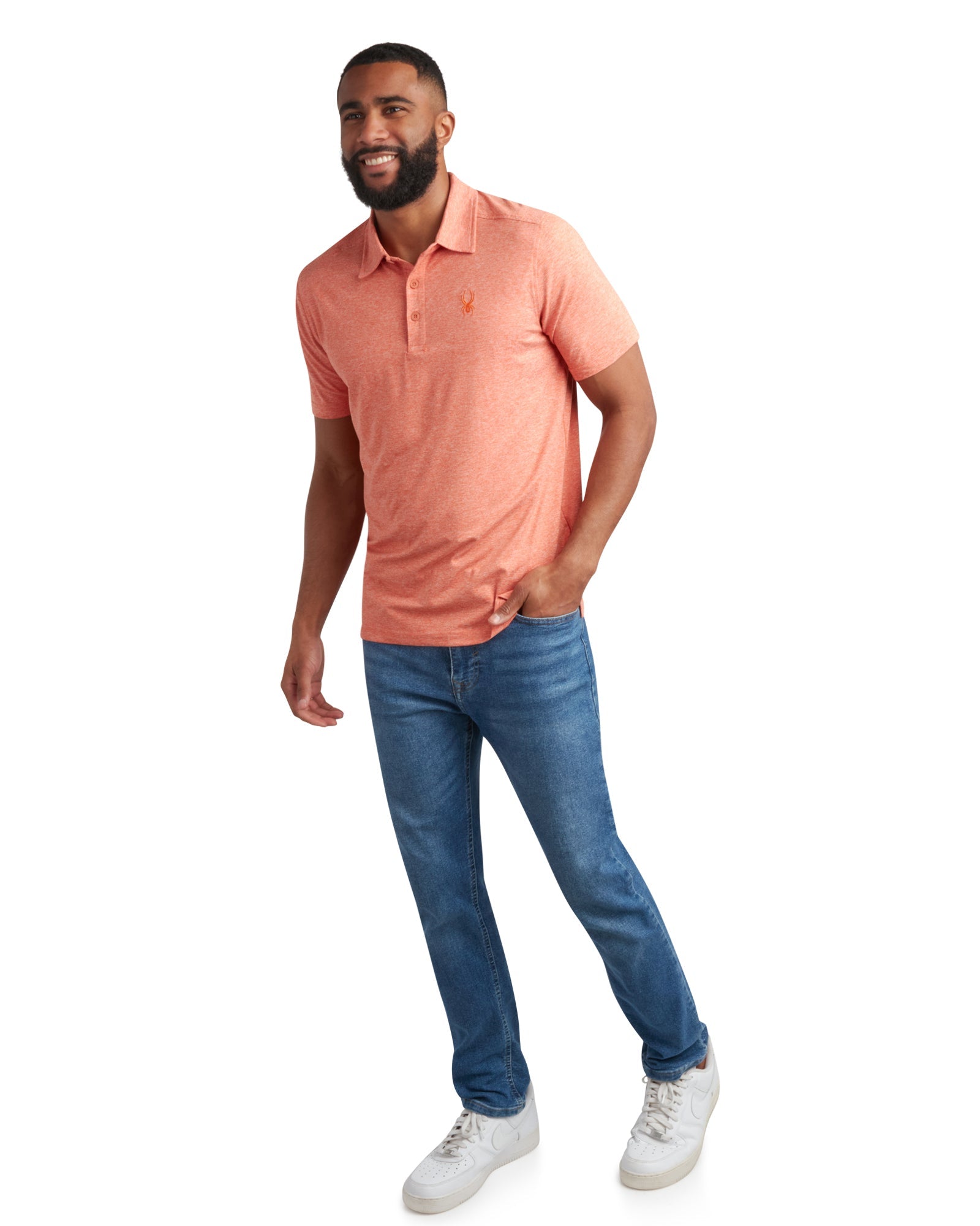 Spyder Men's Short Sleeve Jersey Polo - Burnt Orange