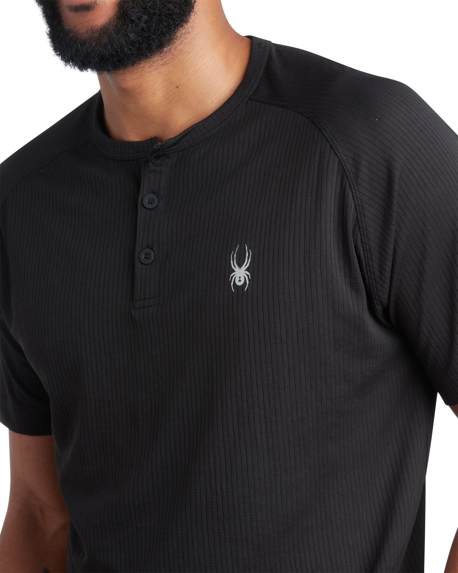 Spyder Men's Short Sleeve Henley - Black
