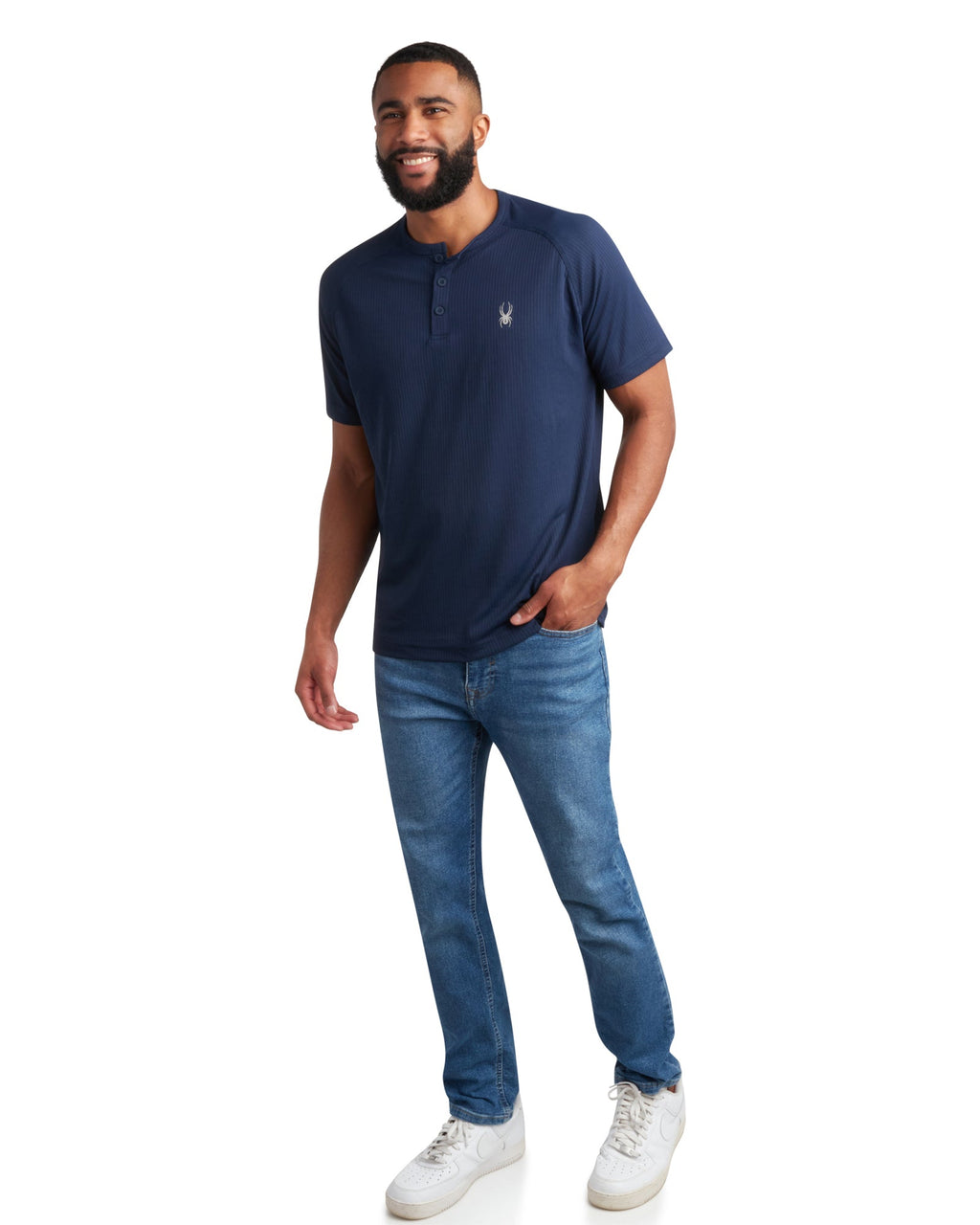 Spyder Men's Short Sleeve Henley - Navy