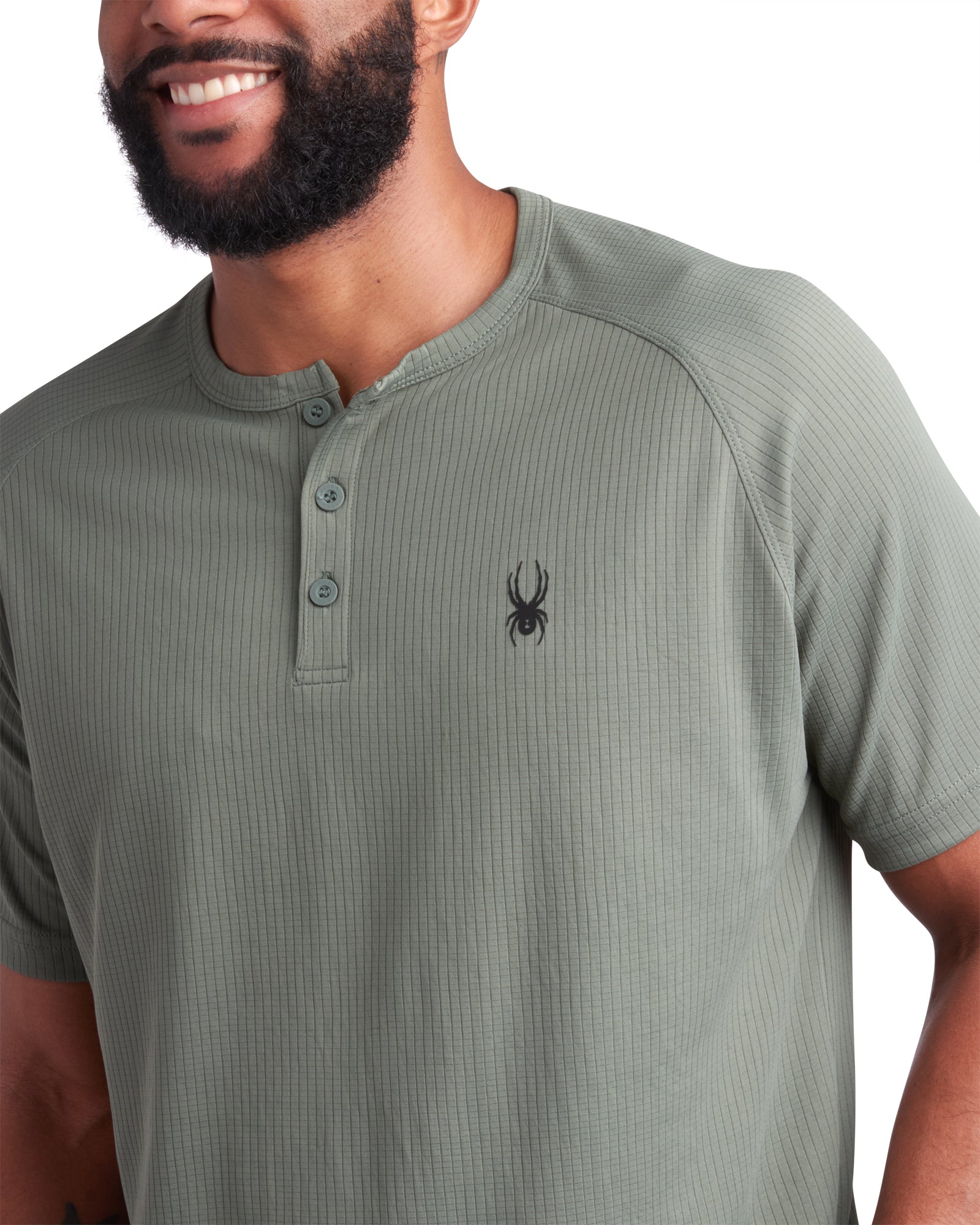 Spyder Men's Short Sleeve Henley - Spruce Green