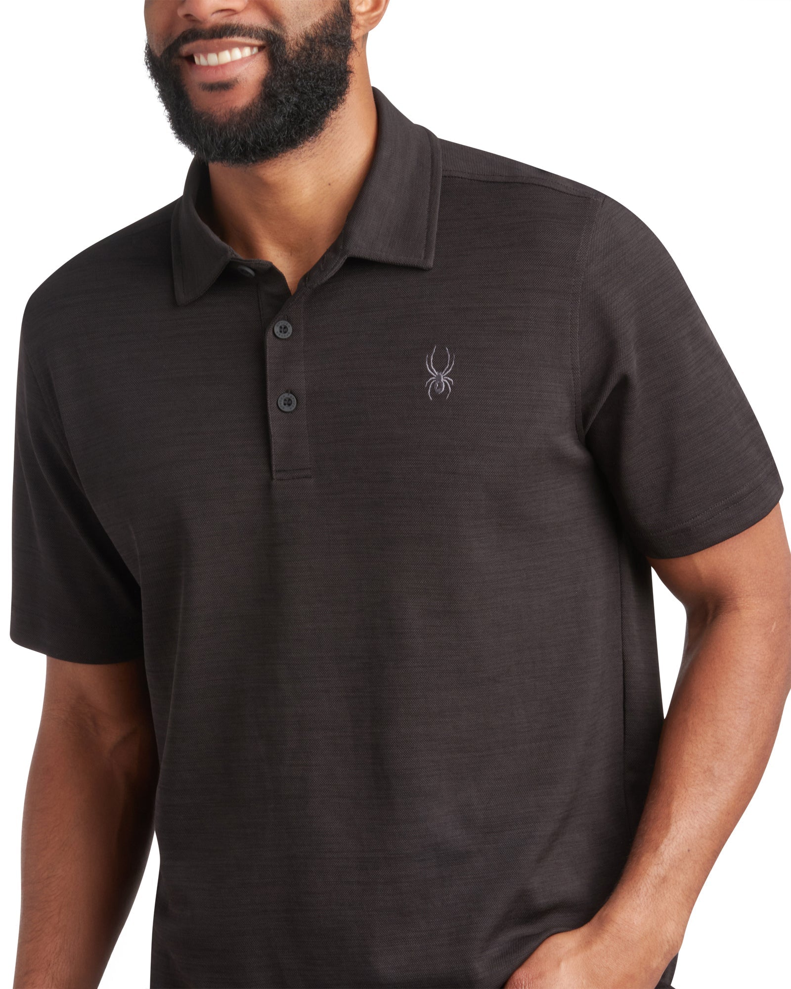 Spyder Men's Short Sleeve Tech Pique - Heather Black