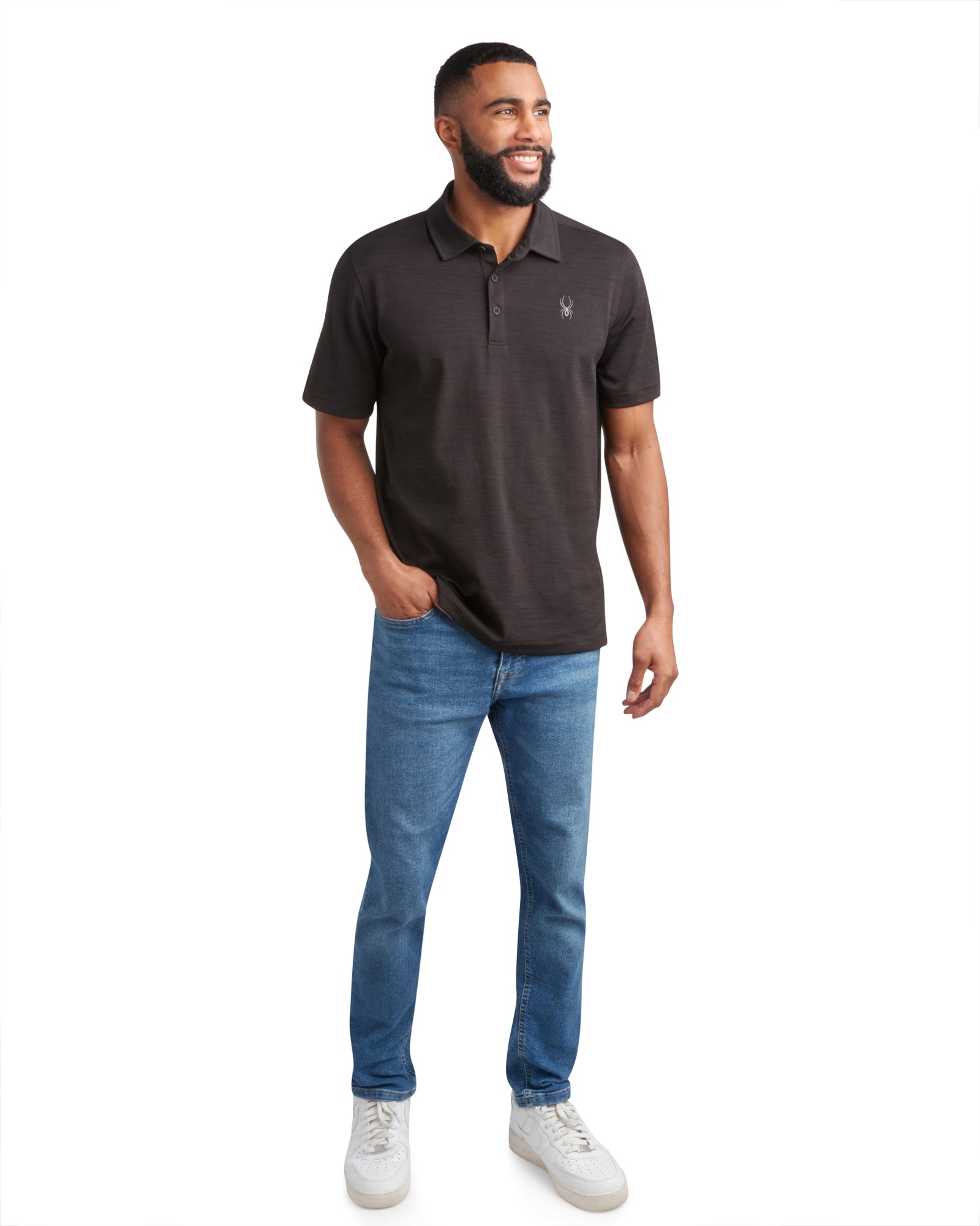 Spyder Men's Short Sleeve Tech Pique - Heather Black