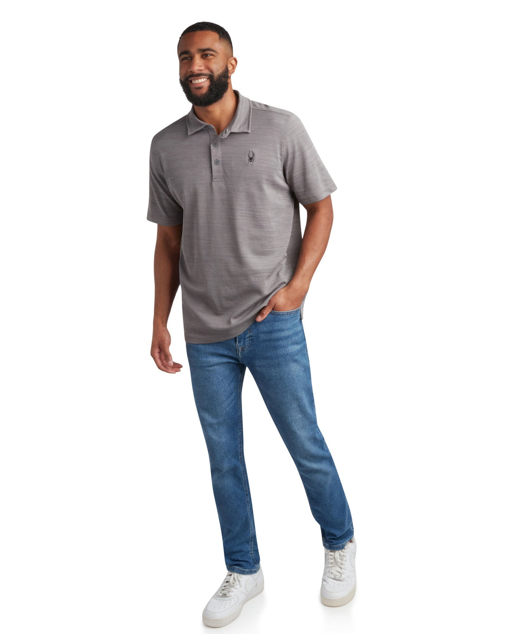 Spyder Men's Short Sleeve Tech Pique - Heather Grey