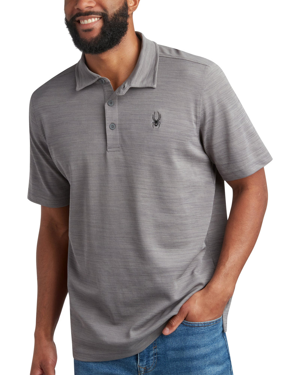 Spyder Men's Short Sleeve Tech Pique - Heather Grey