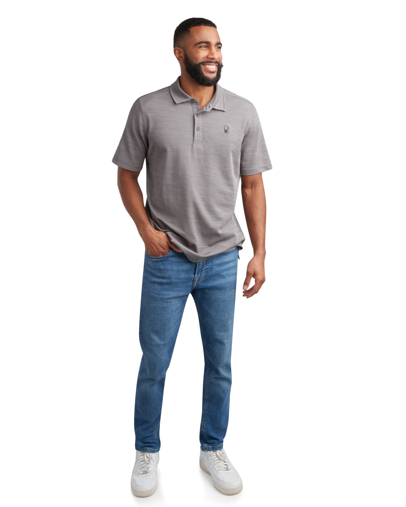 Spyder Men's Short Sleeve Tech Pique - Heather Grey
