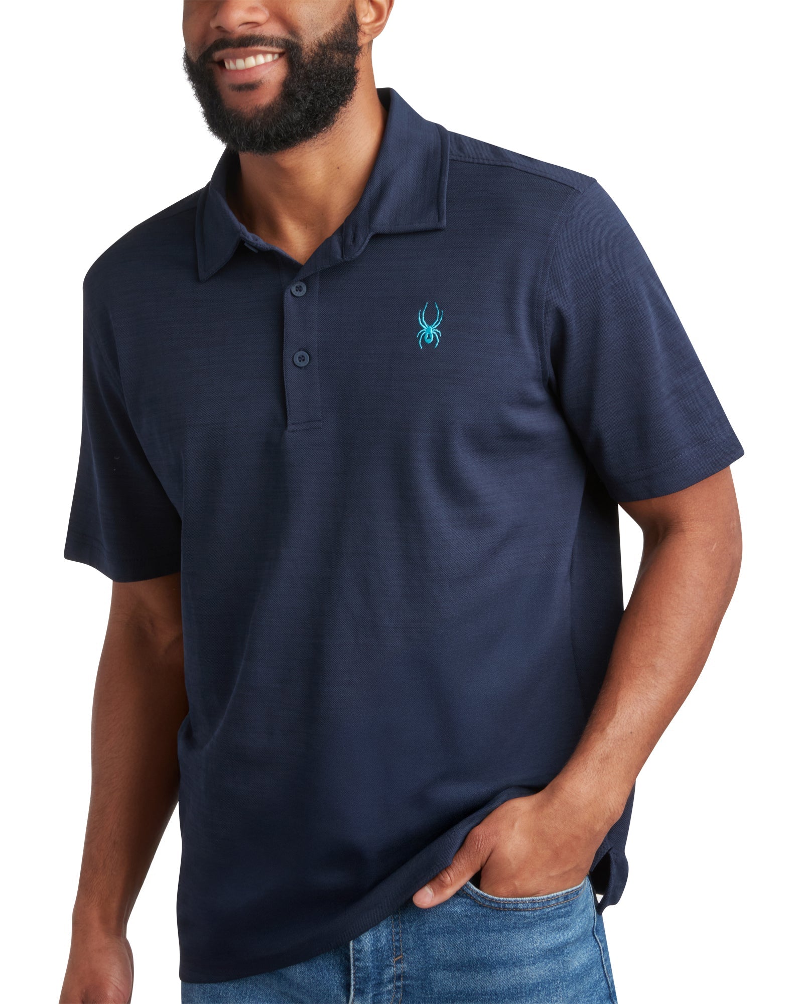 Spyder Men's Short Sleeve Tech Pique - Navy