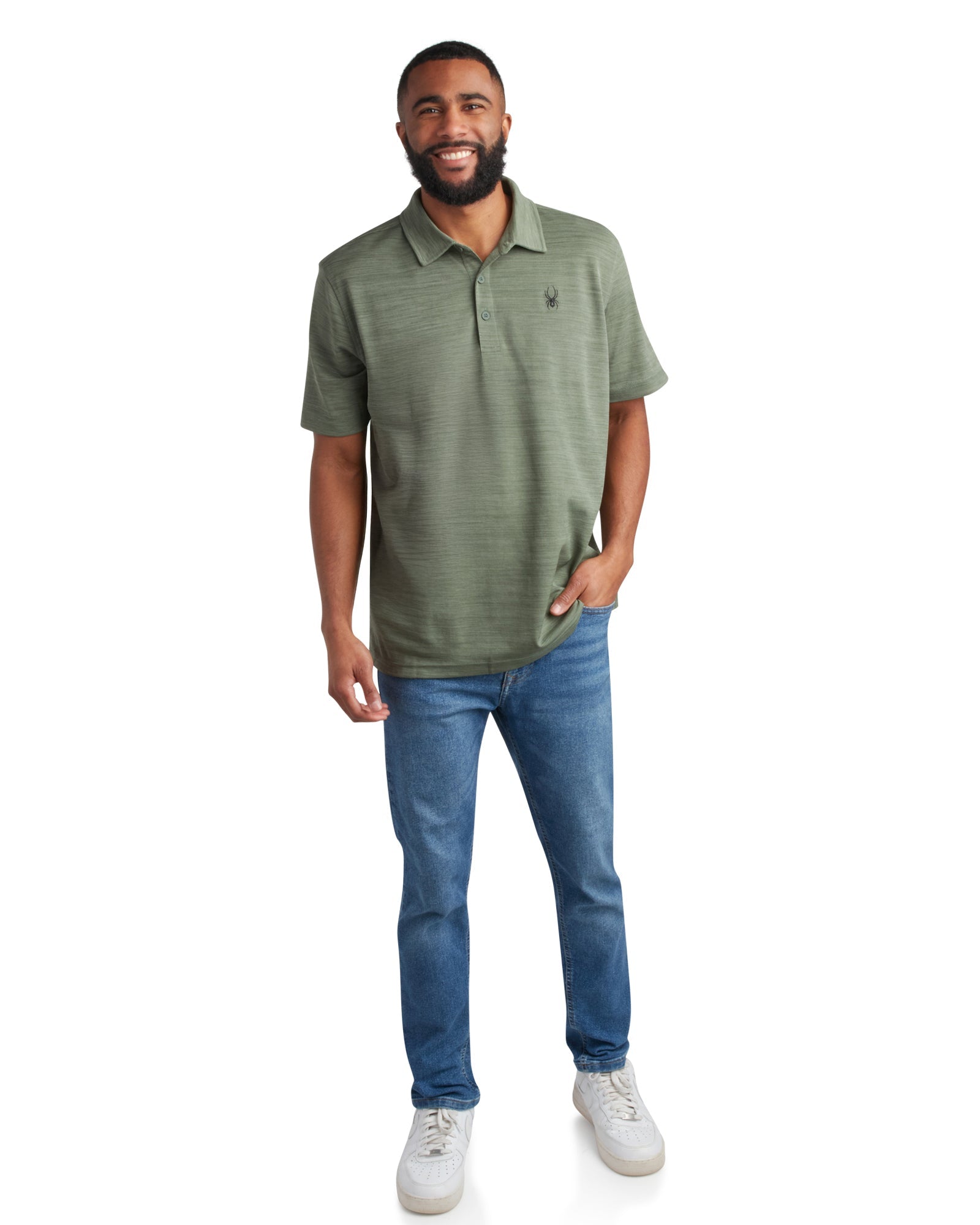 Spyder Men's Short Sleeve Tech Pique - Spruce Green