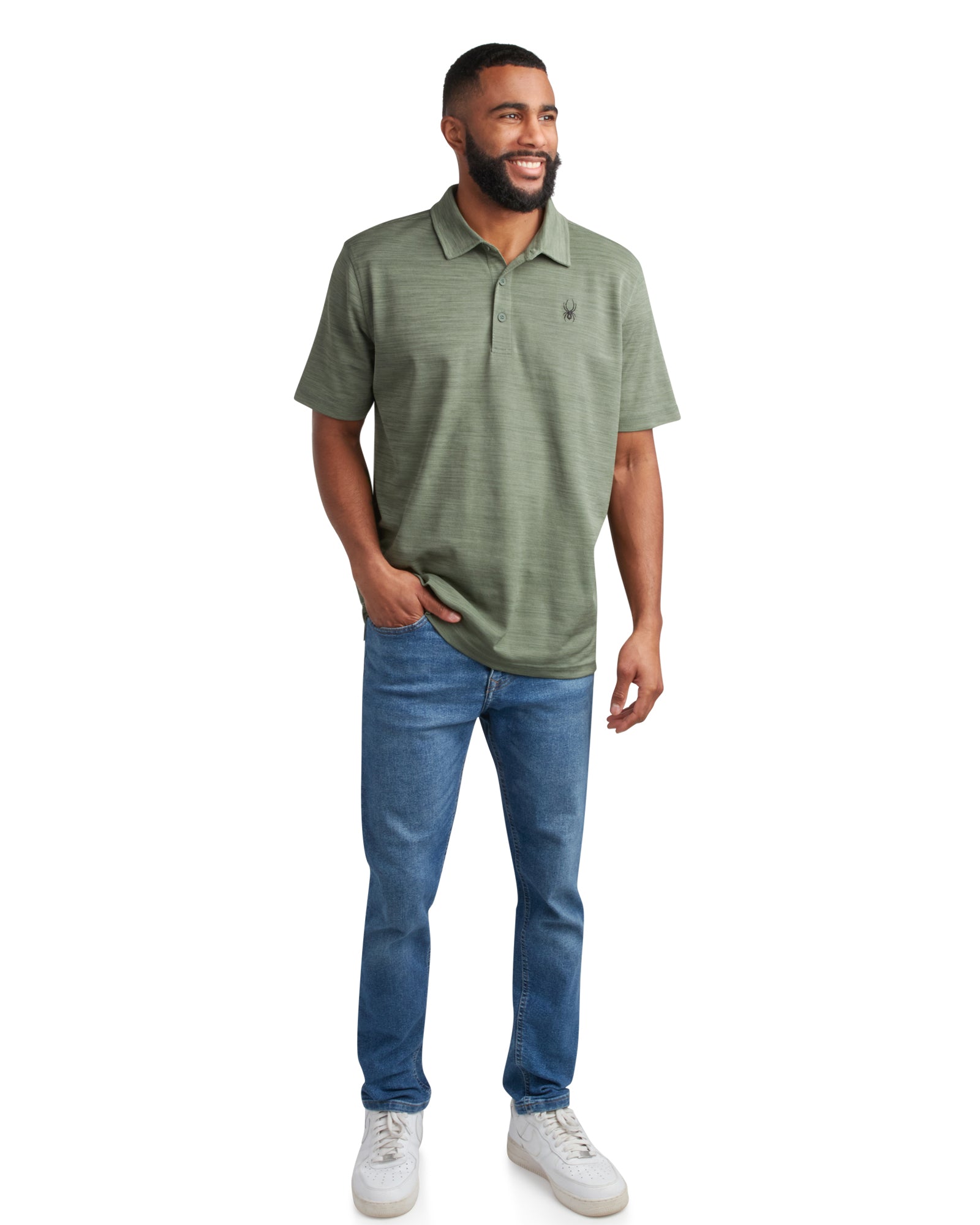 Spyder Men's Short Sleeve Tech Pique - Spruce Green