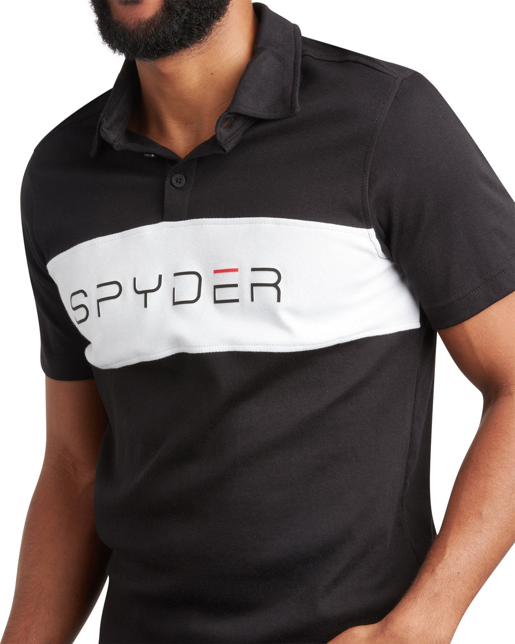 Spyder Men's Short Sleeve Interlock Color Block - Black