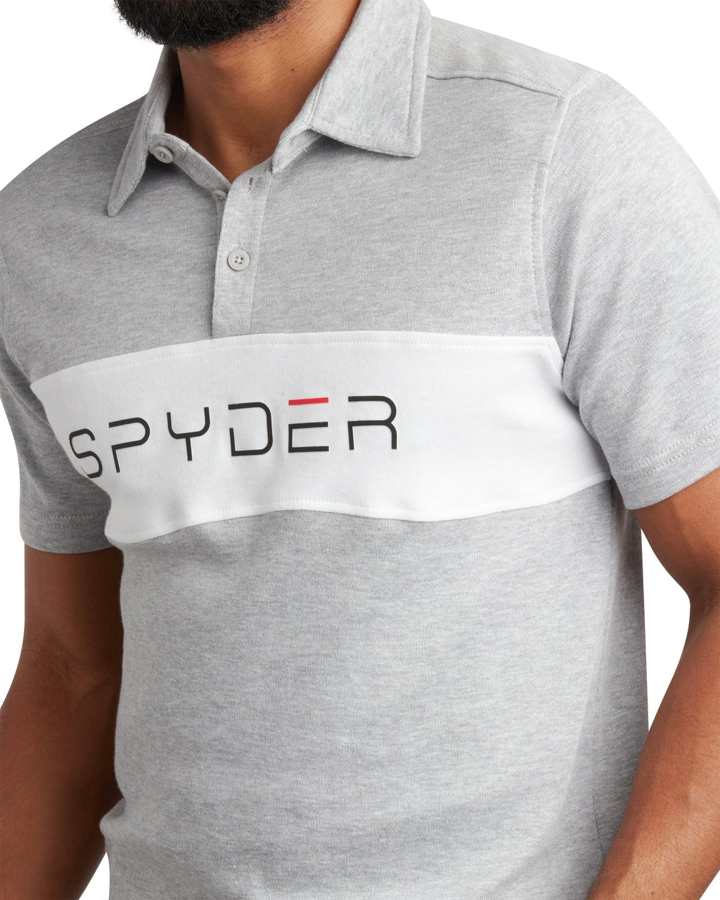 Spyder Men's Short Sleeve Interlock Color Block - Heather Grey