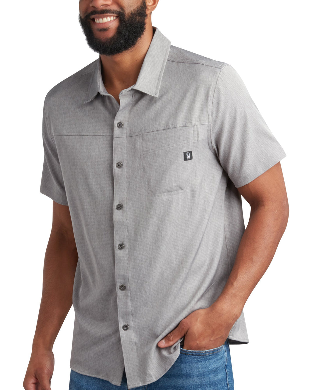 Spyder Men's Short Sleeve Mini Stripe - Grey