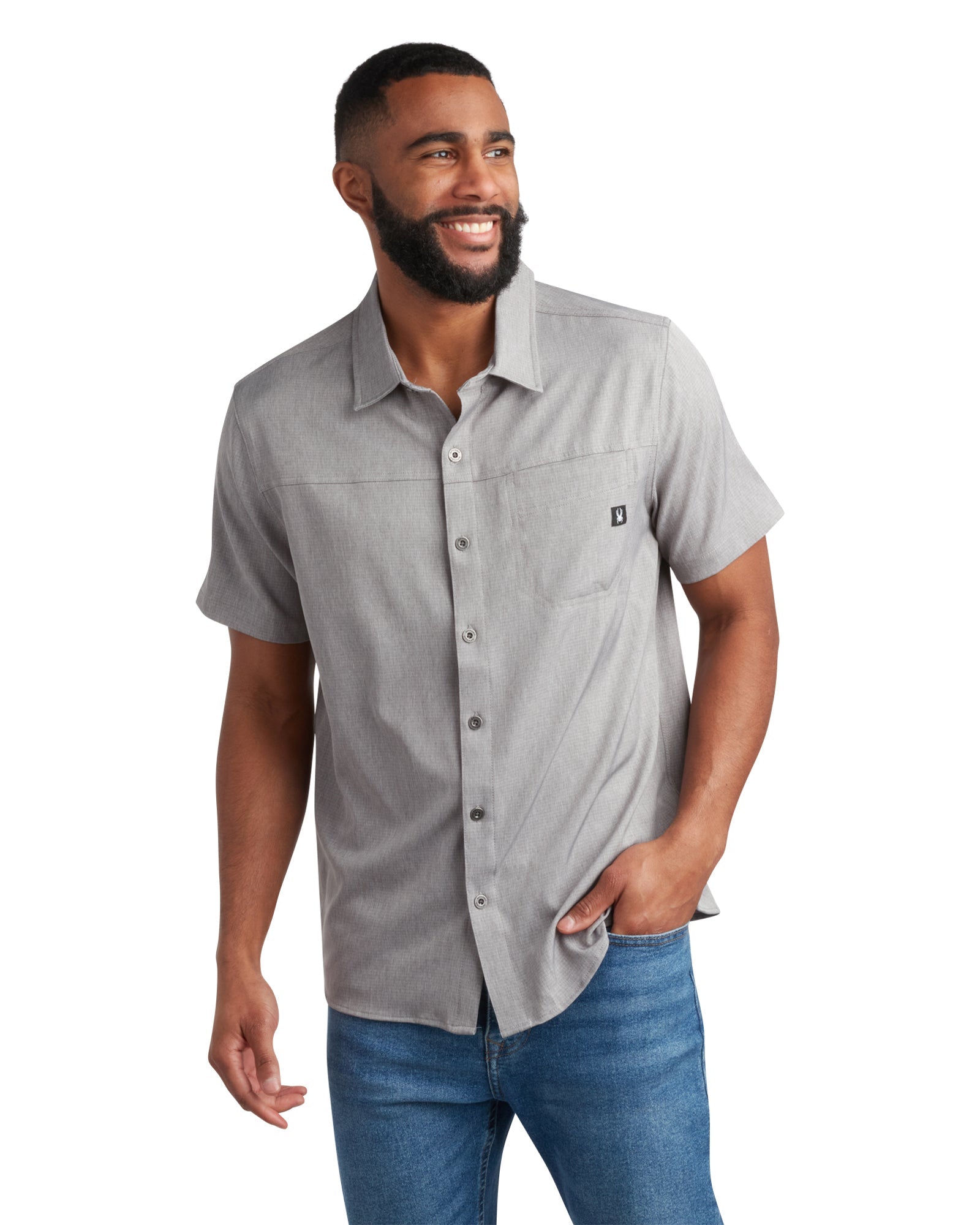 Spyder Men's Short Sleeve Mini Stripe - Grey