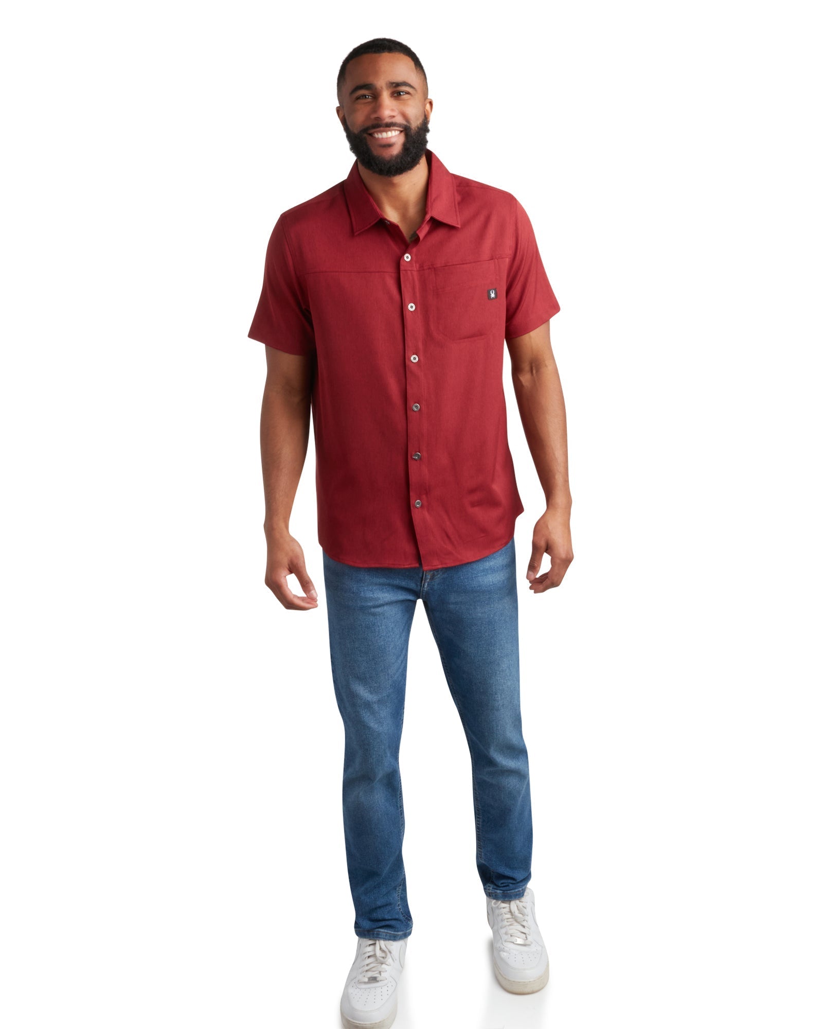 Spyder Men's Short Sleeve Mini Stripe - Pomegranate