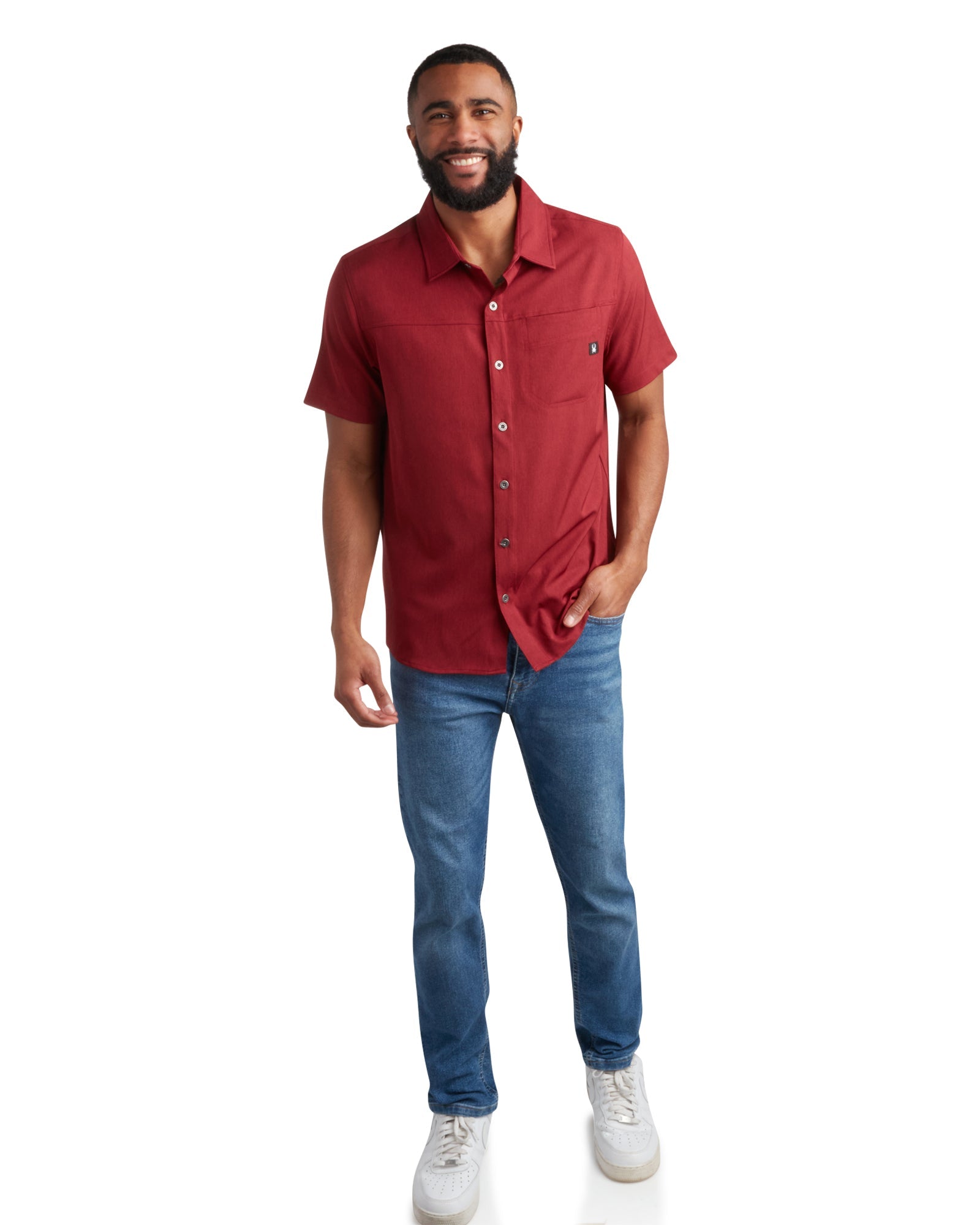 Spyder Men's Short Sleeve Mini Stripe - Pomegranate