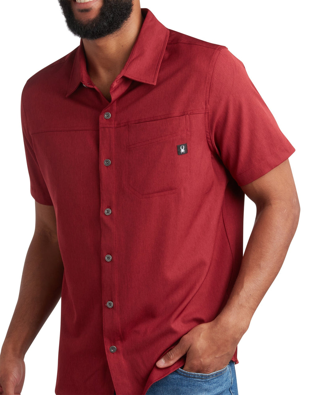 Spyder Men's Short Sleeve Mini Stripe - Pomegranate