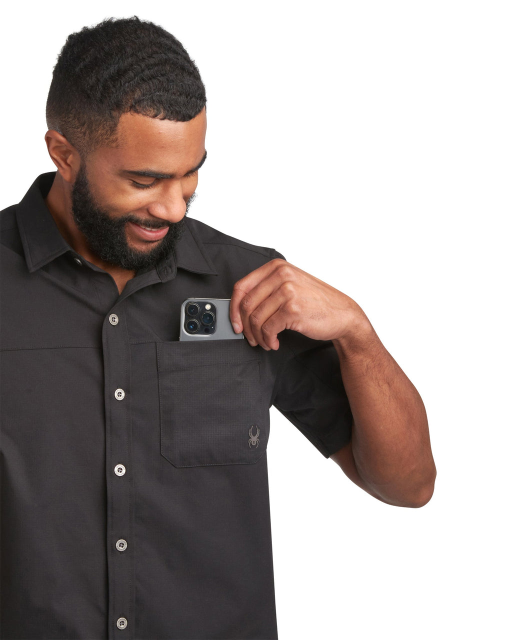 Spyder Men's Short Sleeve Ripstop - Black