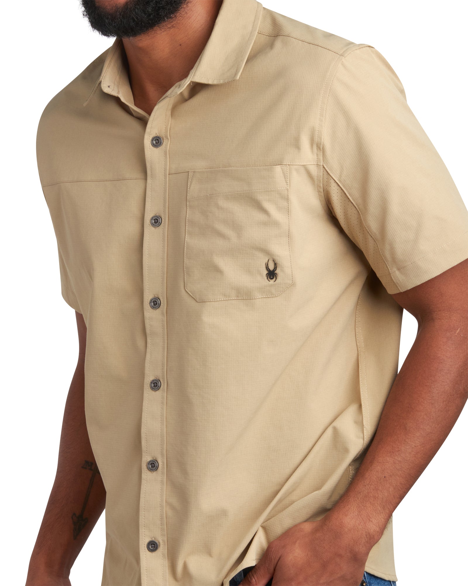 Spyder Men's Short Sleeve Ripstop - Khaki
