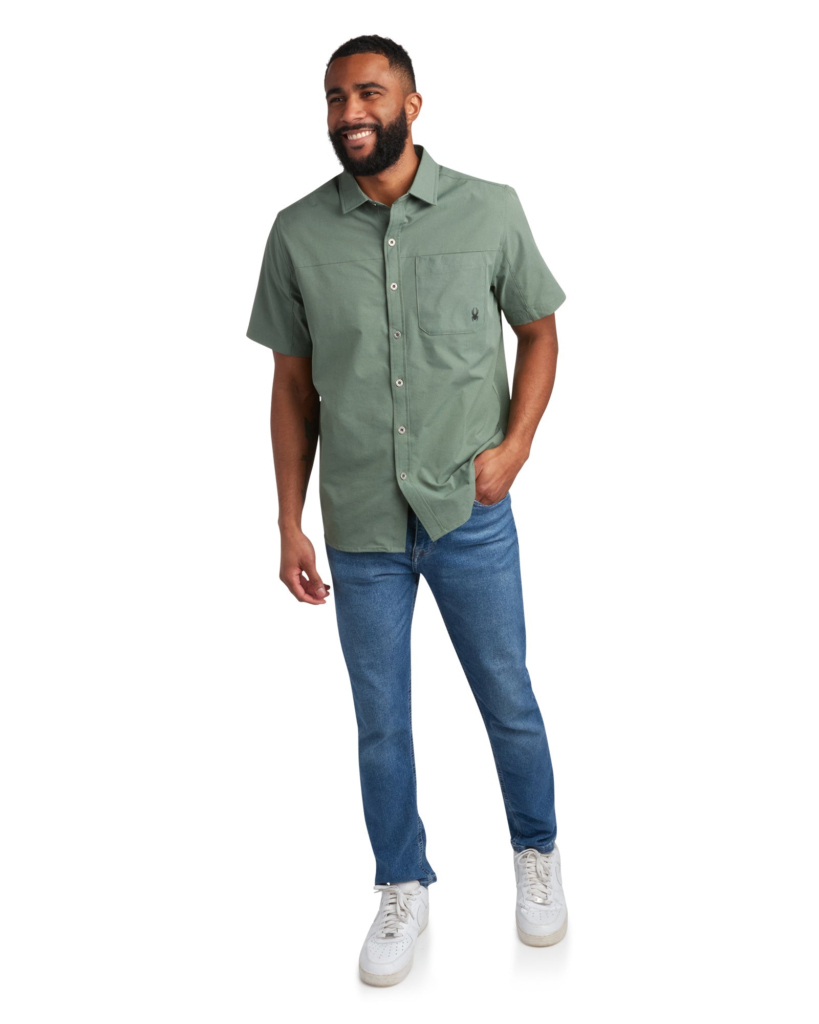 Spyder Men's Short Sleeve Ripstop - Spruce Green