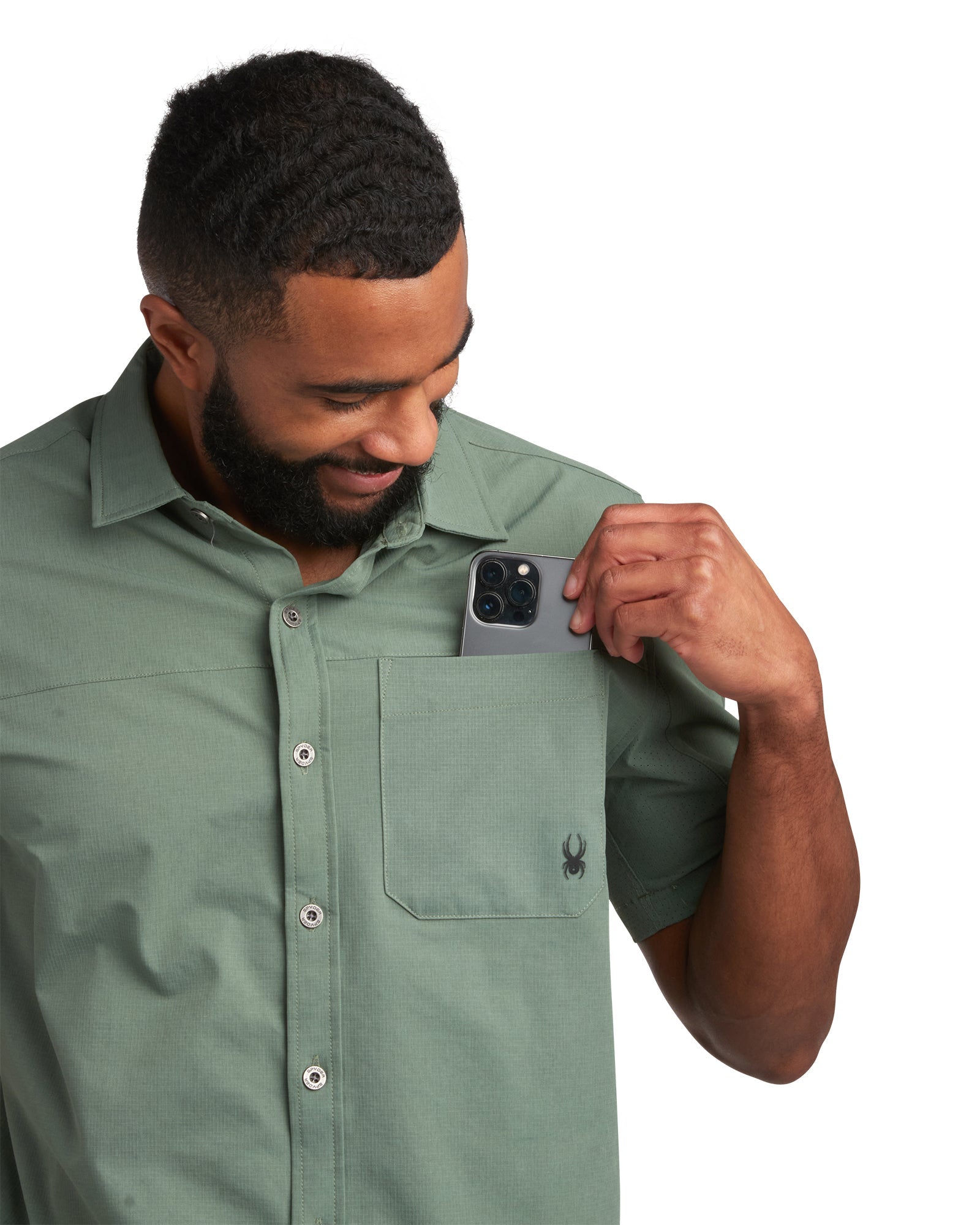 Spyder Men's Short Sleeve Ripstop - Spruce Green