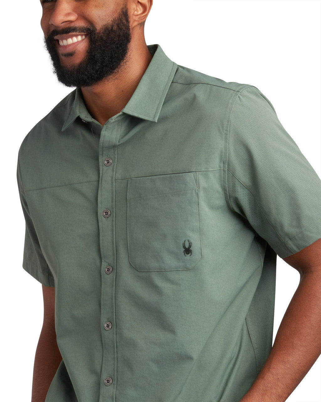 Spyder Men's Short Sleeve Ripstop - Spruce Green