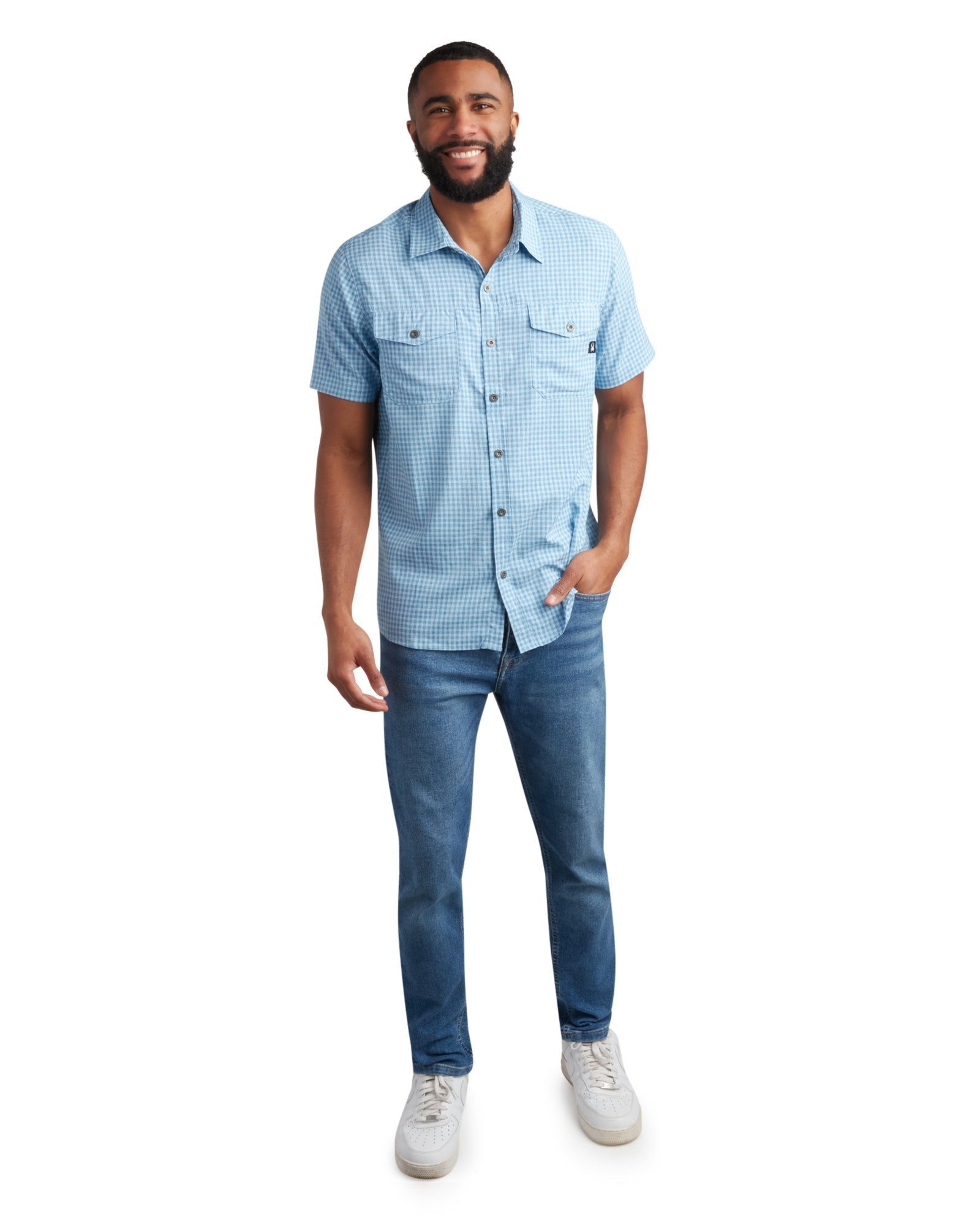 Spyder Men's Short Sleeve Mini Check - Cobalt