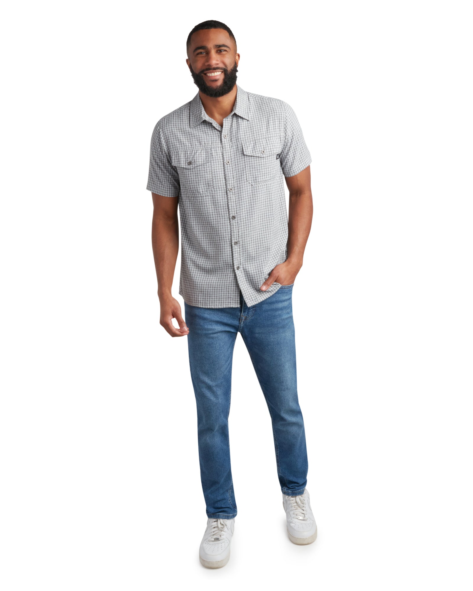 Spyder Men's Short Sleeve Check - Grey