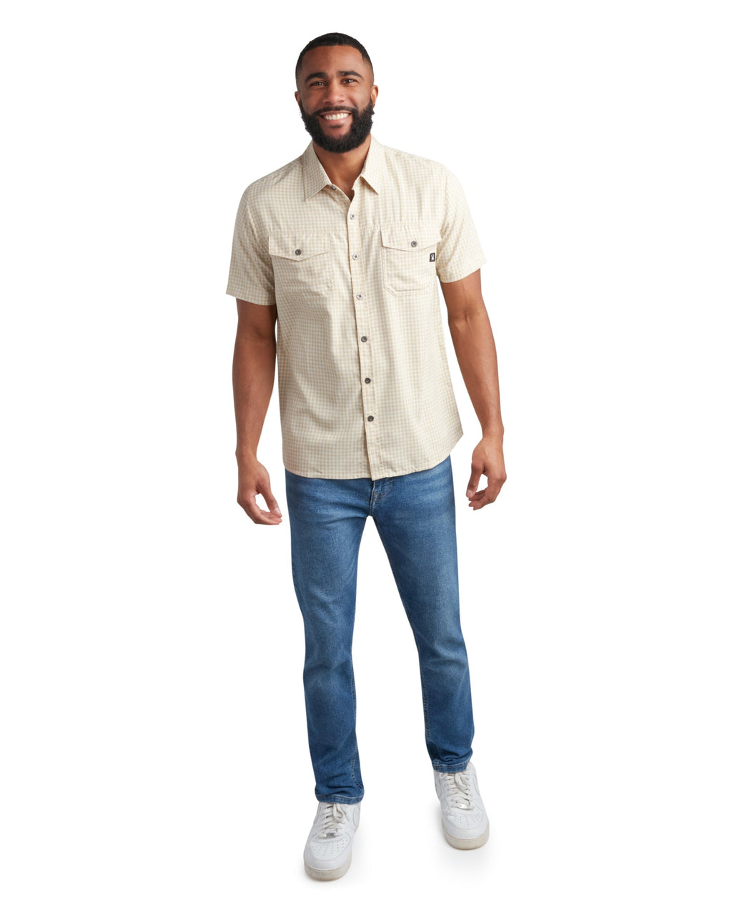 Spyder Men's Short Sleeve Mini Check - Khaki