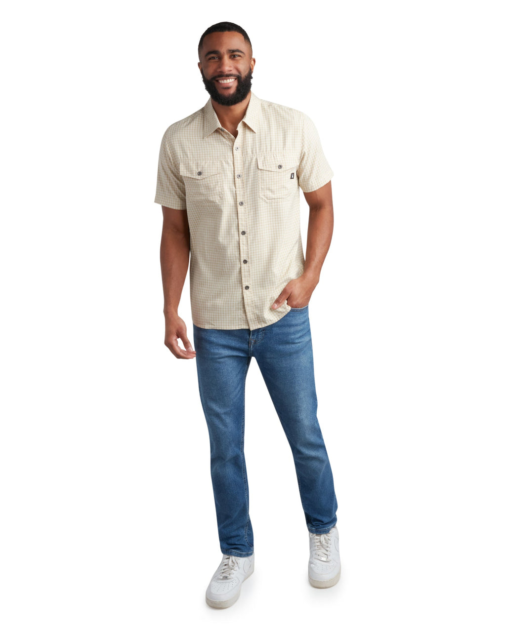 Spyder Men's Short Sleeve Mini Check - Khaki
