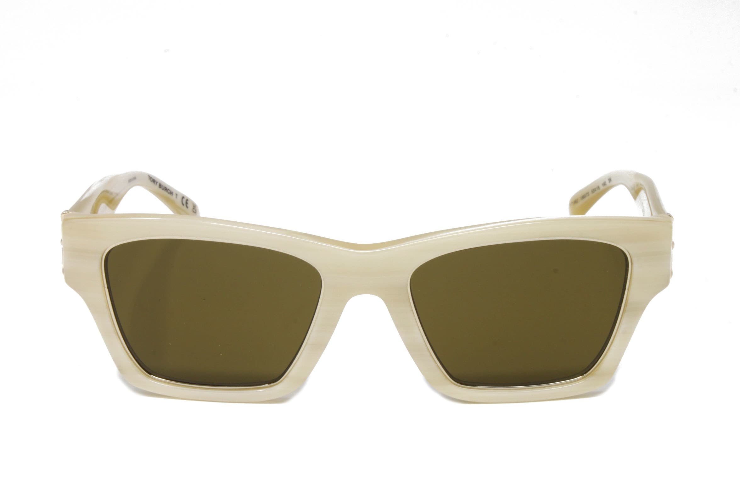 Tory Burch Ivory Horn Square Sunglasses