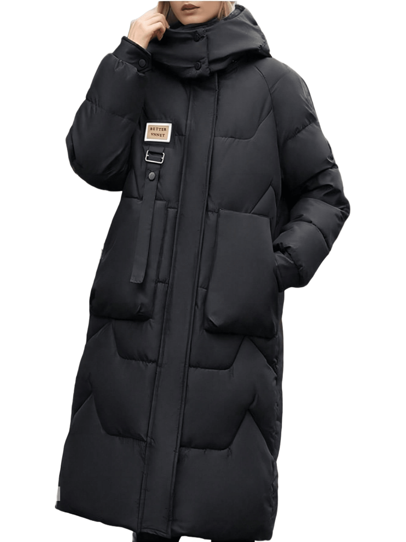 Chic YC Long Jacket for Women,Thickened Winter Coat Hooded with Deep Pockets, Ladies Warm Winter Jacket