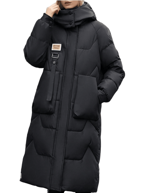 Chic YC Long Jacket for Women,Thickened Winter Coat Hooded with Deep Pockets, Ladies Warm Winter Jacket